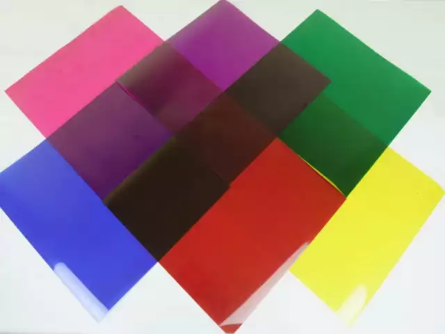 6 Stück PAR 64 Farbfolien Color Mix 24 x 24 cm Farbfilter Filter Farbfolie PAR64 2