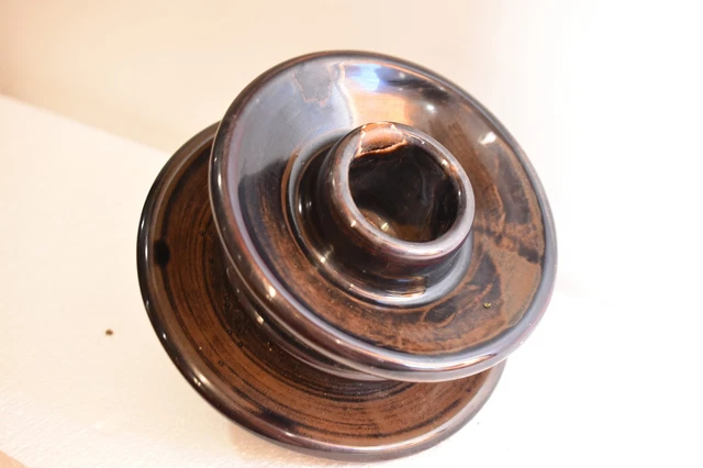 Vintage Antique Porcelain Large Insulator 10 1/4" Brown 1939 18LBS 7.9.1 2