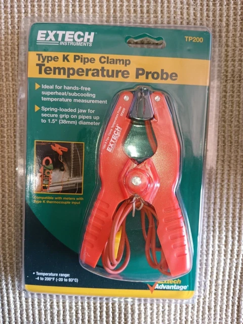 EXTECH Instruments Type K Pipe Clamp Temperature Probe TP200 (loc:Wall10)