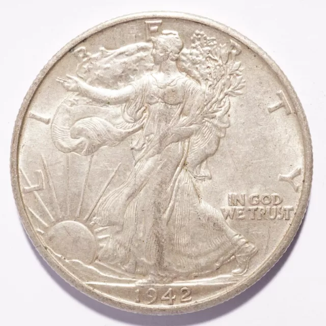 1942-D Liberty Walking Silver Half Dollar
