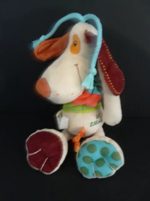 H5. Doudou Peluche Musical Lilliputiens Chien Jeff Vert Bleu Orange Bordeaux