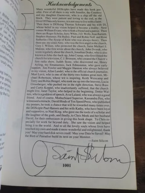 SIGNED The Binary Bible Of Saint $ilicon By Jeffrey Armstrong 1997 2