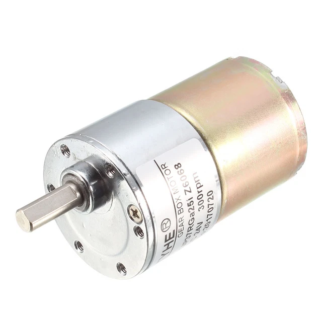 Moteur à Courant Continu 12V DC 60 Tr/min - Transmission Intégrée, Arbre De Sortie Centré, Pour Projets Mécaniques