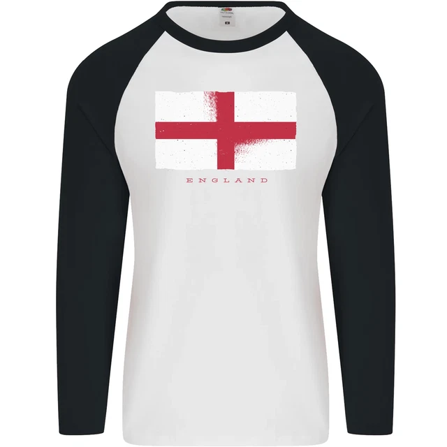 ENGLAND FLAG ST Georges Day Rugby Football Mens L/S Baseball T-Shirt £9 ...