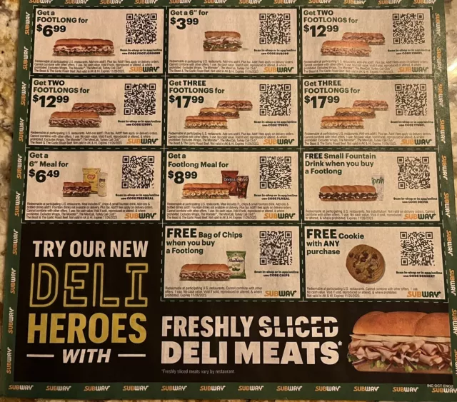 DEAL: Subway - $10 Voucher with $30+ Spend via Menulog