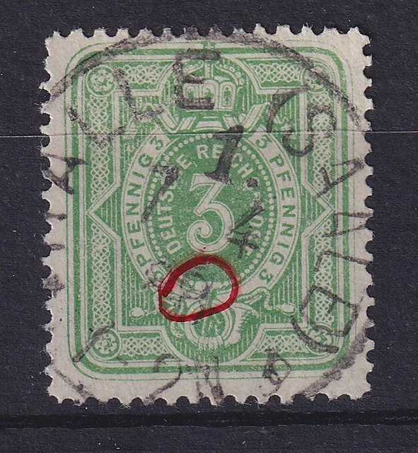 Dt. Reich 3 Pfennig Mi.-Nr. 39 c mit Plattenfehler V Riesenperlen, O, gepr. BPP