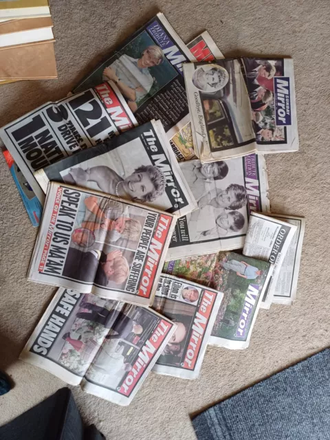 Job Lot Original 1997 Diana Princess Wales Death Newspapers & Supplements X 10