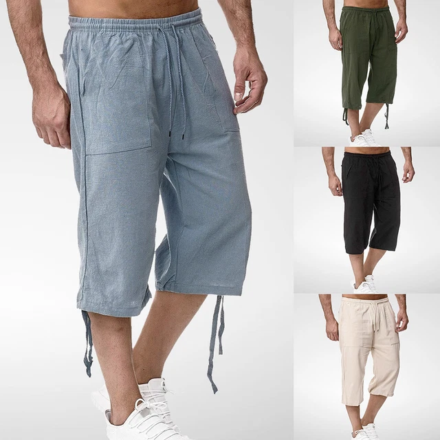 Pantacourt Homme Blanc Taille L - Short Bermuda Coton - Neuf Avec Étiquettes