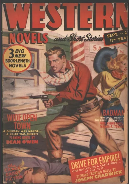 Western Novel and Short Stories 1951 September.   Red Circle pulp.