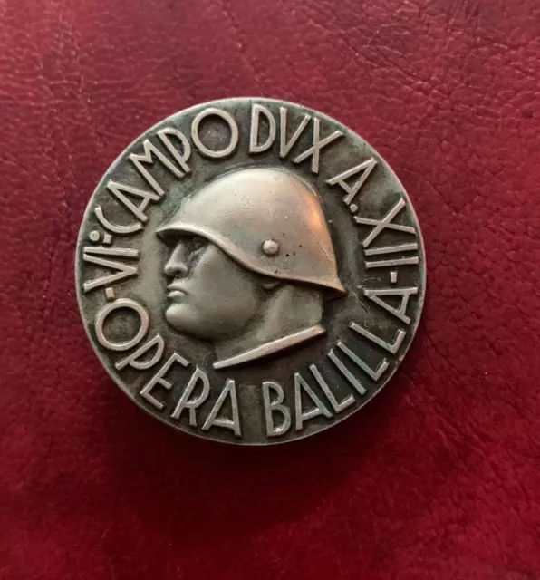 Medalla Italia 1939 - 1945 Juventud Fascista de Mussolini Opera Balilla