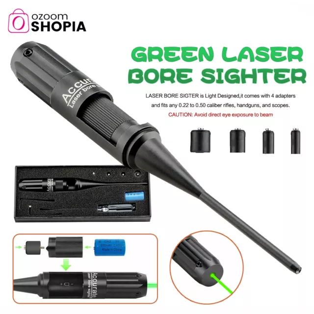 Green Dot Laser Boresighters f/.22-.50 Caliber Pistols Rifles Laser Bore Sighter