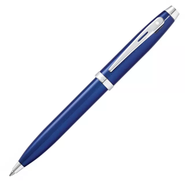 SHEAFFER 100 Ballpoint Pen - Blue Lacquer Chrome Trim - NEW