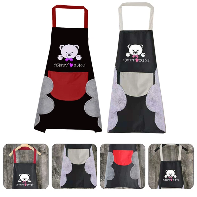 2 piezas delantales de cocina impermeables pegamento suministros de cocina Bbq rojo