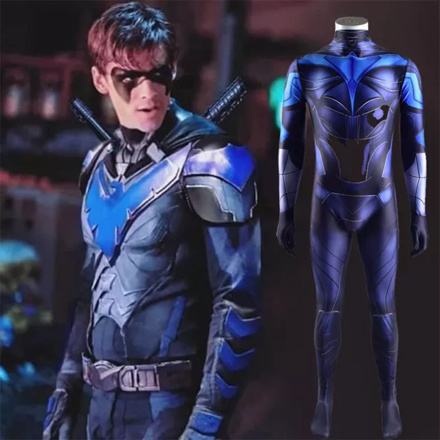 Nightwing Batman Cosplay Suit Halloween Costumes Bodysuit Tight Game Props Gift