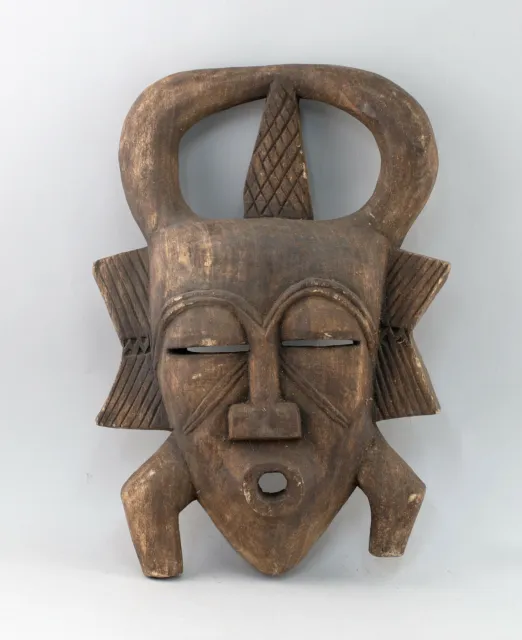 9139006 Escultura de madera África máscara probablemente Senufo Costa de Marfil antigua