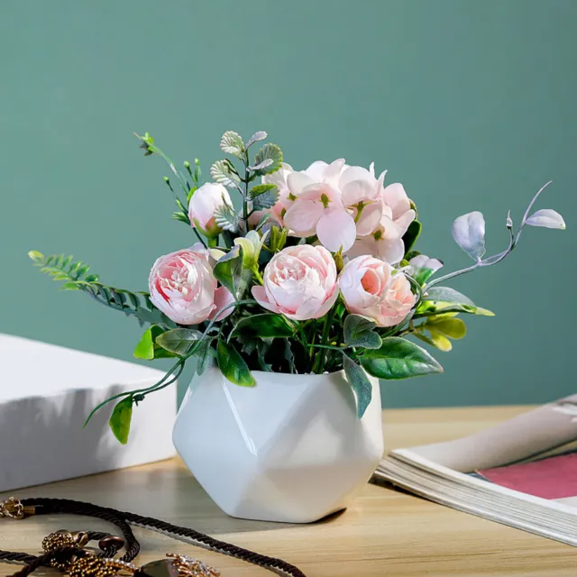 Flor artificial realista vívida hermosa decoración plantas en macetas falsas 6 colores