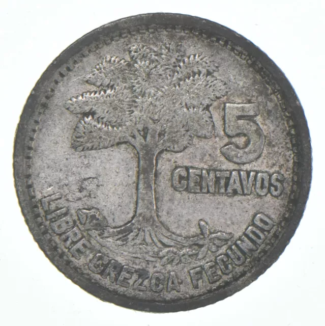 Roughly the Size of a Dime 1957 Guatemala 5 Centavos World Silver Coin *110