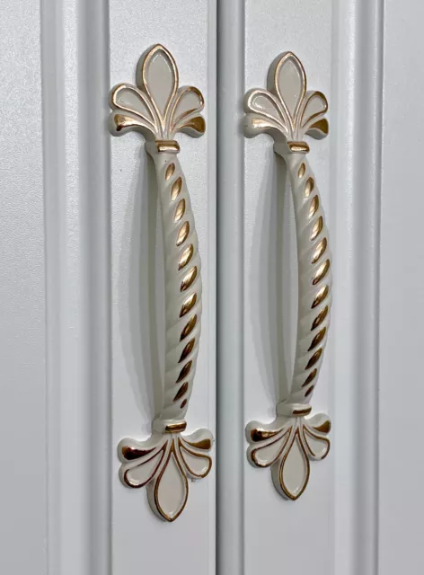 *2-PACK*  Antique-Style French Fleur de Lis Metal Cabinet Handles,  Drawer Pulls