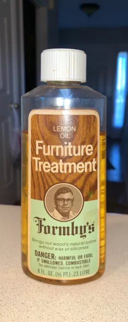 Vintage 1980 Formby’s Lemon Oil Treatment Wood Furniture 16 oz Used