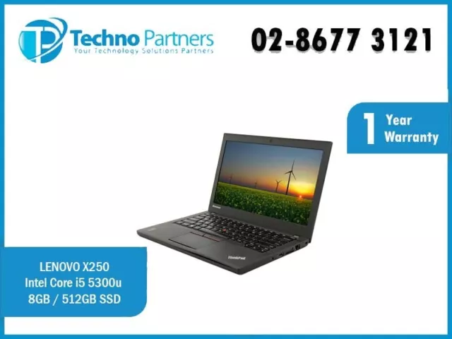 Lenovo ThinkPad X250 Intel i5 5300u 8GB RAM 512GB SSD Laptop 12.5" WIN10P WRNTY
