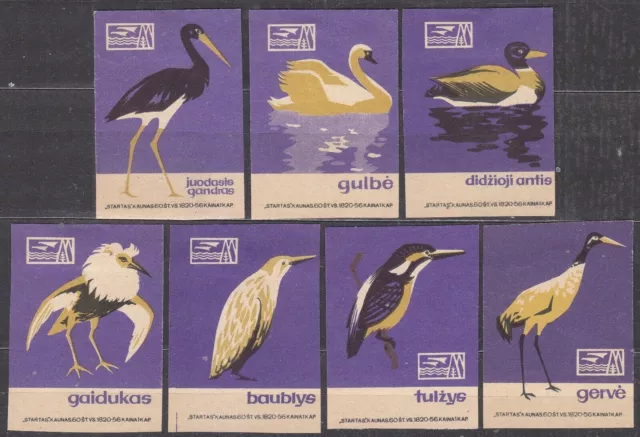 SU LTSR 1966 Matchbox Label # 04-7 set, Birds II.