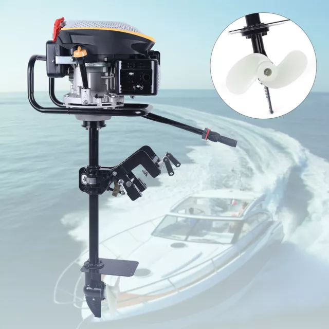 9HP 4-Stroke Heavy Duty Outboard Motor Gas powered Boat Engine Air Cooled System