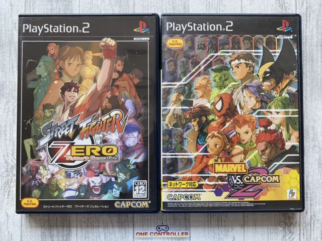 SONY PS2 Street Fighter ZERO Fighters Generation & MARVEL VS. CAPCOM 2 set Japan