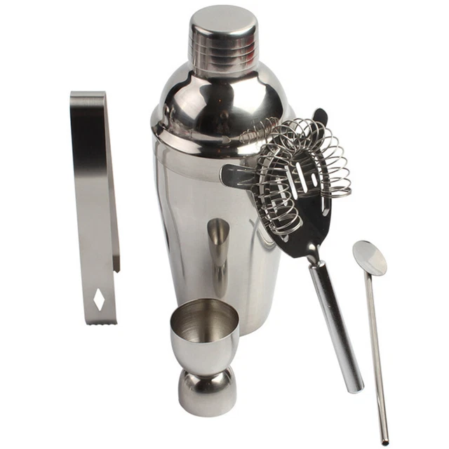 5 pièces kit shaker à cocktail de vaisselle vintage ustensiles en 3