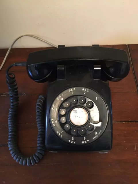 Vintage Western Electric Bell System Model CD500 Black Rotary Dial Phone