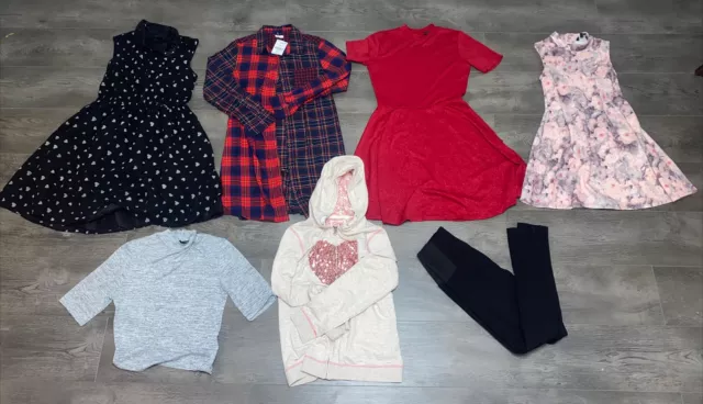 12 To 13 Girls Winter Bundle Dresses, Leggings, Hoodie, Top Inc Next, Zara
