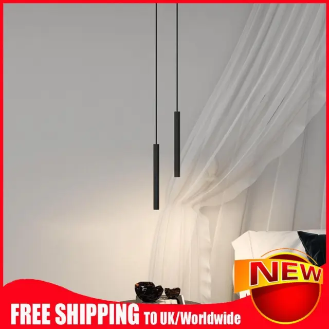 Minimalist Chandelier LED Pendant Lamp Room Hanging Lamp (Black Warm Light)