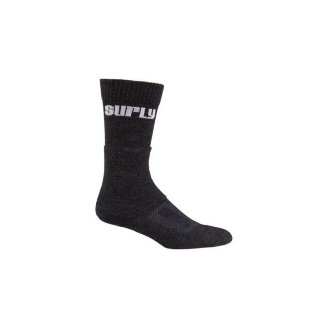 Surly - Logo Wool Tall Mens Comfortable Footwear 8 inch Bi-Cycle Socks - Black