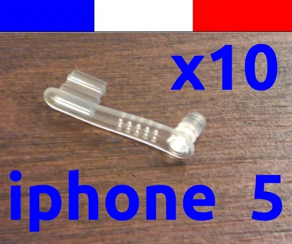 x10 cache anti-poussière TRANSPARENT lightning capuchon bouchon iphone 5 5C 5S