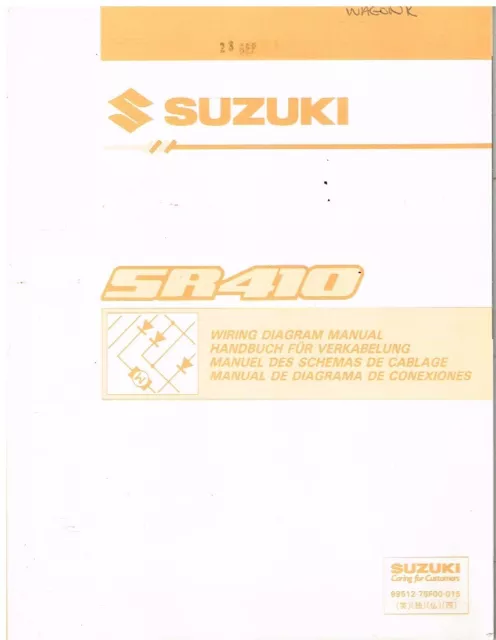 Suzuki Sr410 Wagon R+ 1.0 Litre Original 1997 Factory Wiring Diagrams Manual