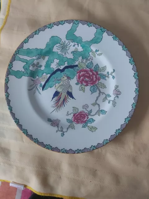 Staffordshire Crown Rock Bird Dinner Plate 10 5/8“ Hand Painted