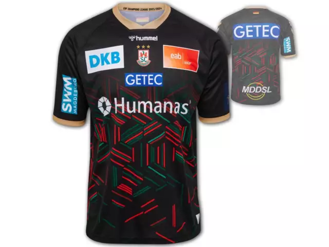 Black Magdeburg CL Home Shirt 23 24 Hummel Scm Jersey Handball Gr.M-3XL