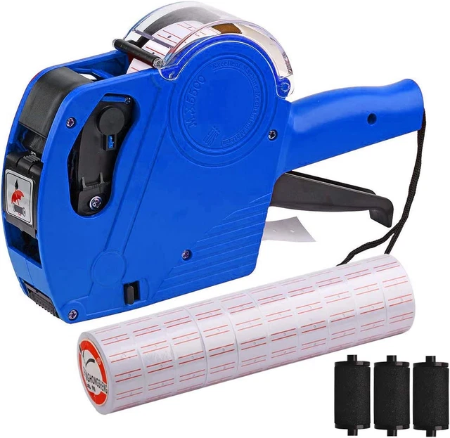 8 Digits Price Tag Gun with 5000 Sticker Labels and 3 Ink Refill