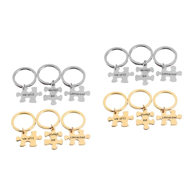 4 Sets Porte-clés Pièce De Puzzle Cadeaux D'amitié Cadeaux De Couples Nacré