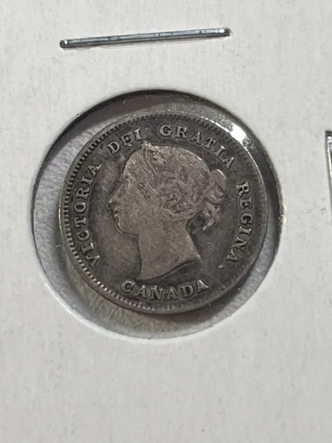 1891 Canada 5 Cents Small Silver Coin