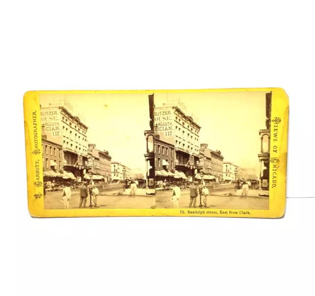 Chicago Illinois J. Carbutt Stereoview Photo Aiken's Museum Randolph Street