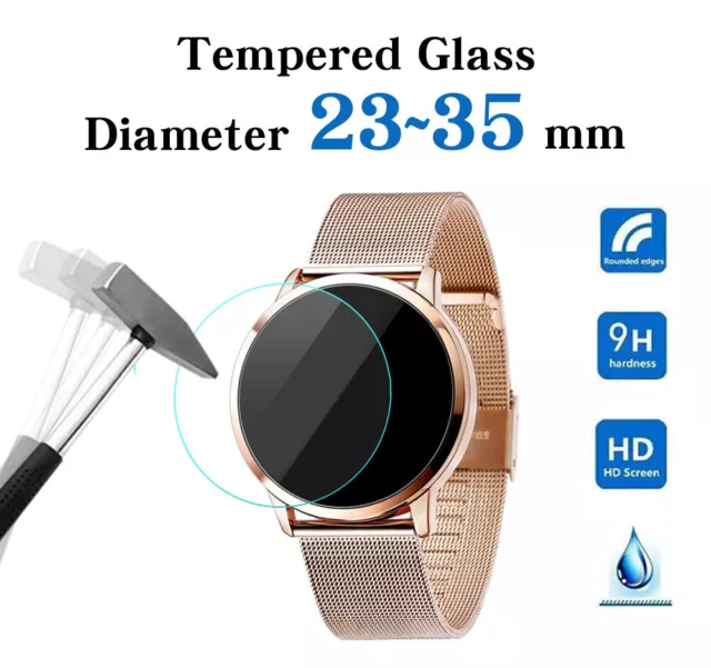 9H Tempered Glass Screen Protector Film for Round Smart Watch Face ALL SIZES