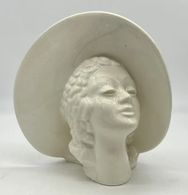 Vintage Royal Haeger Head Vase Woman With the Broad Brimmed Hat Art Deco 1930's