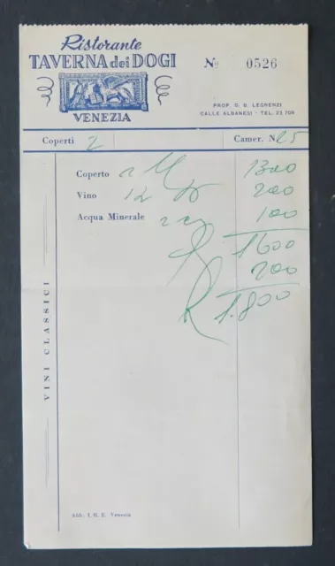 Invoice HOTEL DE L UNIVERS ST MALO old bill Invoice 19 - UK