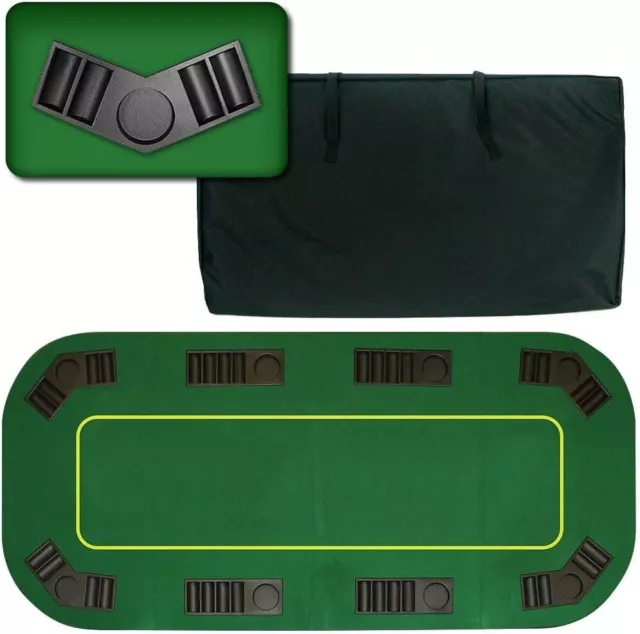 Trademark Deluxe Texas Holdem Folding Poker Table Top Green