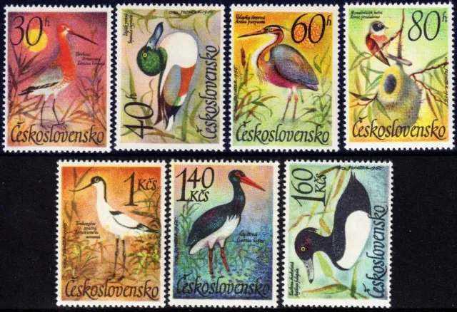 Cecoslovacchia - 1967 - Uccelli acquatici - nn.11681/1687 - nuovi - MNH