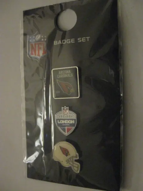 2017 Nfl London Arizona Cardinals American Football Set Of 3 Metal Pin Badges