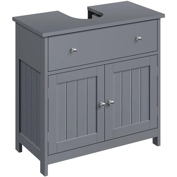 Meuble Sous Lavabo Salle De Bain Yaheetech Gris Avec 1 Tiroir - 60x30x60 Cm NEUF