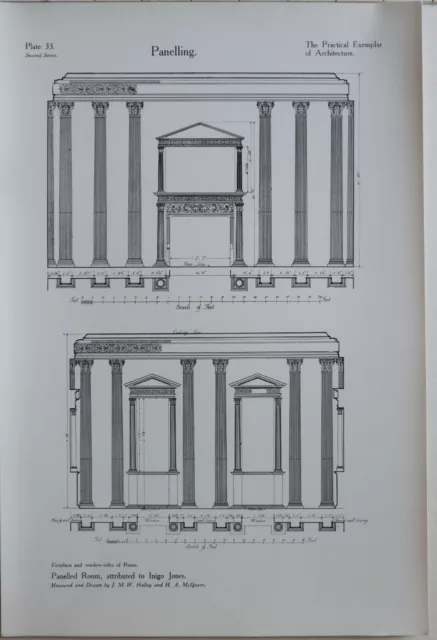 1908 Arquitectura Estampado Panels Dormitorio Iñigo Jones - Halley Mcqueen