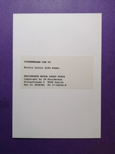 ALTES PRESSEFOTO NICOLA Larini, Alfa Romeo 155 V6 TI DTM 1995, 13x18cm