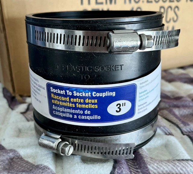 RUBBER FLEXIBLE SOCKET Coupling Repair Fitting 16033 3Inch by 3Inch